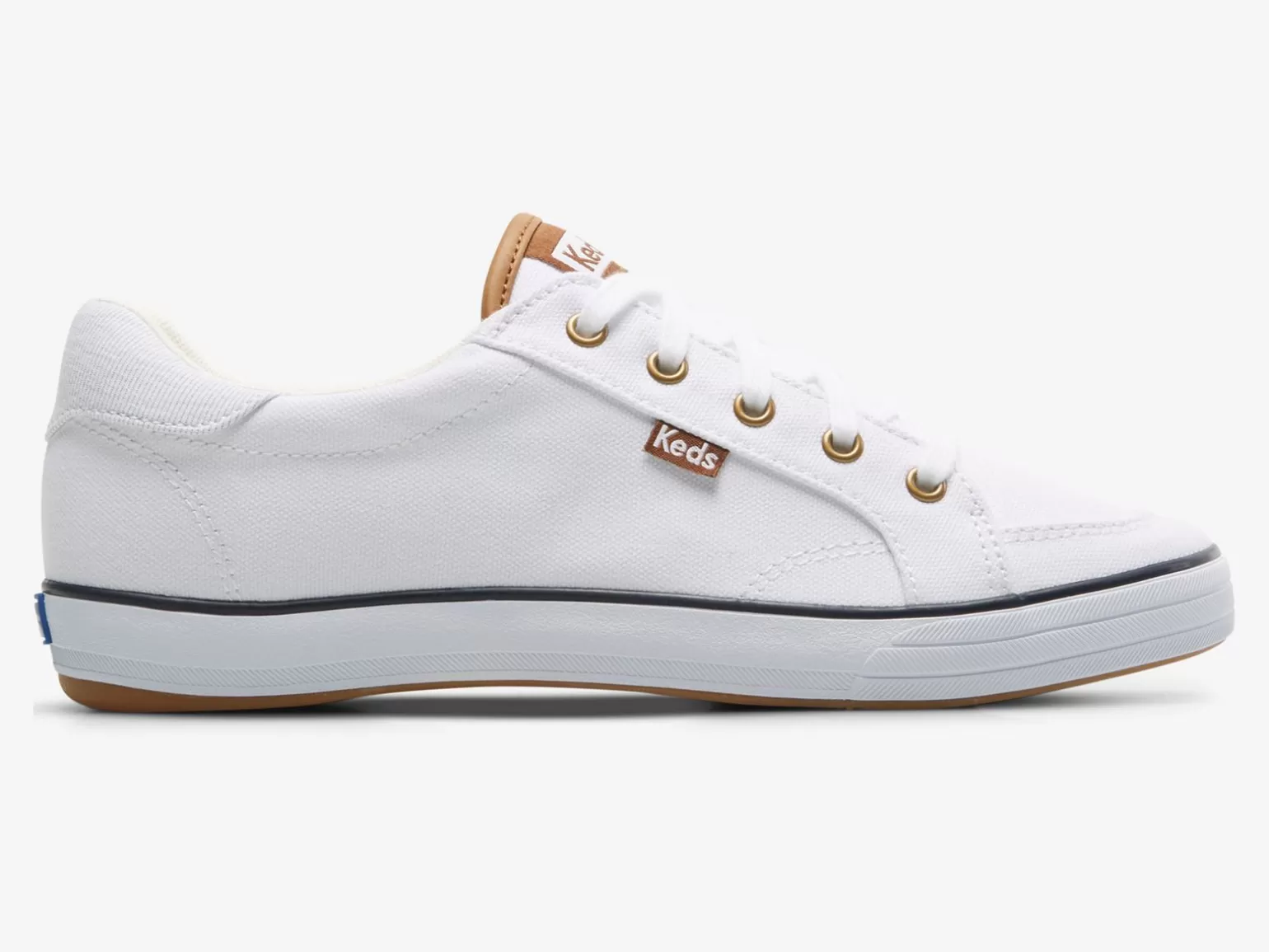 Keds Lace Ups>Women's Center Iii Canvas Sneaker White Navy